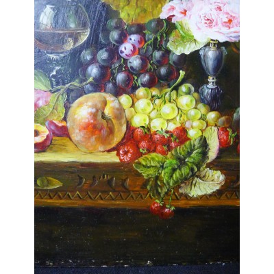 STILL LIFE with FRUITS, XIXth. OIL/PANEL. COLLECTION.