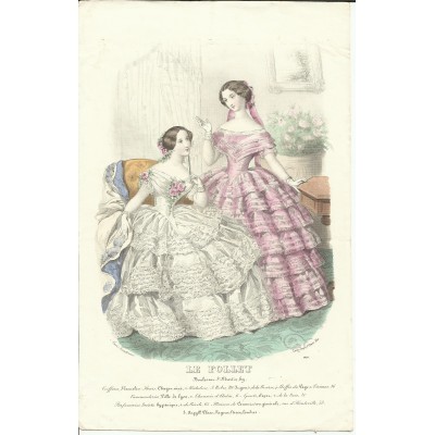 *GRAVURE de MODE XIXe s. LE FOLLET (1)