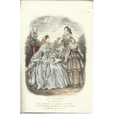 GRAVURE de MODE XIXe s. LE FOLLET (3)