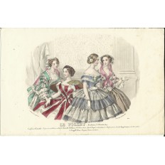 GRAVURE de MODE XIXe s. LE FOLLET (4)