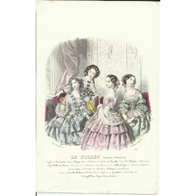 GRAVURE de MODE XIXe s. LE FOLLET (5)