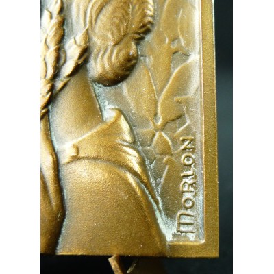 MEDAILLE BRONZE, MORLON sc. LA FRANCE AGRICOLE. ART-DECO.