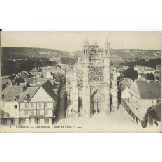 CPA: VERNON, Vue prise de l'Hotel de Ville, vers 1910