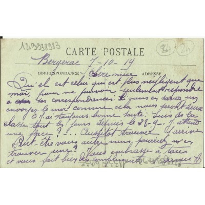 CPA: BERGERAC, Nouveau Petit Séminaire (Hopital 1914-18), 1919