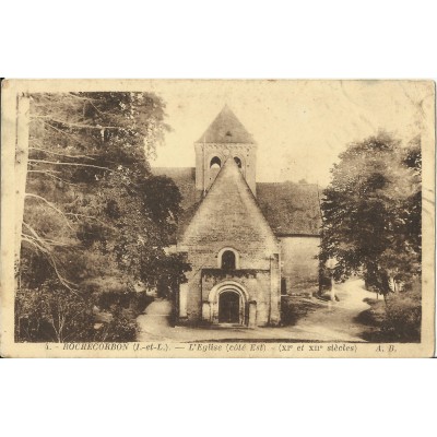 CPA: ROCHECORBON, L'Eglise, vers 1940