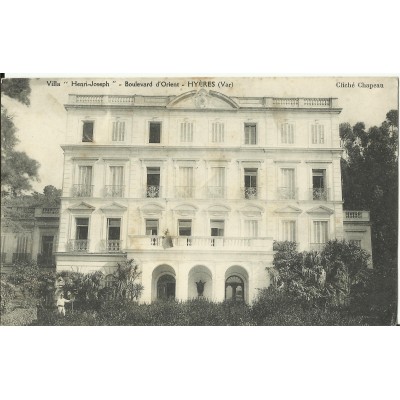 CPA: HYERES, Villa "Henri-Joseph", Bvd d'Orient, vers 1910