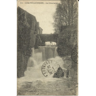 CPA: CHATELAUDREN, La Cascade, Années 1920