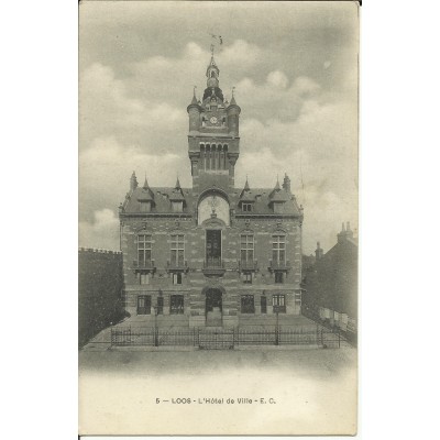 CPA: LOOS, l'Hotel de Ville, vers 1900