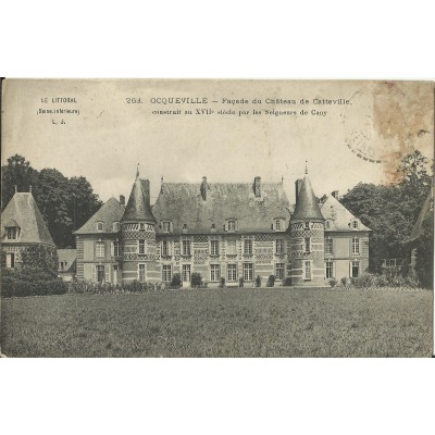 CPA - OCQUEVILLE, Façade du Chateau de Catteville, Années 1900