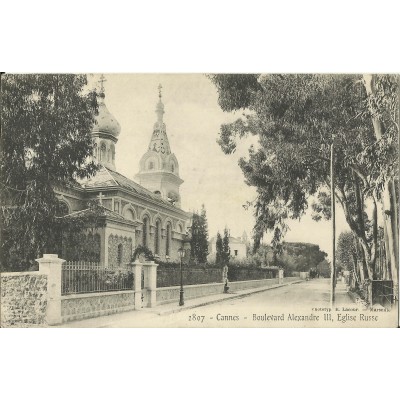 CPA: CANNES, Boulevard Alexandre III, Eglise Russe. Années 1900
