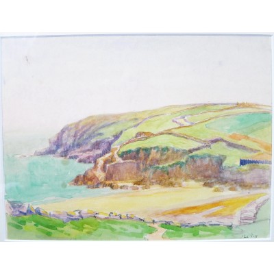  Jules LERAY (1875-1938), PAYSAGE COTIER à DOELAN, c.1920, AQUARELLE.