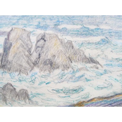  Jules LERAY (1875-1938), TEMPETE 1919, DOELAN, PASTEL.