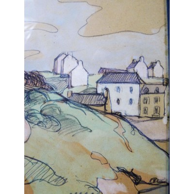  Jules LERAY (1875-1938), BOATS at DOELAN, c.1920, PASTEL & WATERCOLOR.