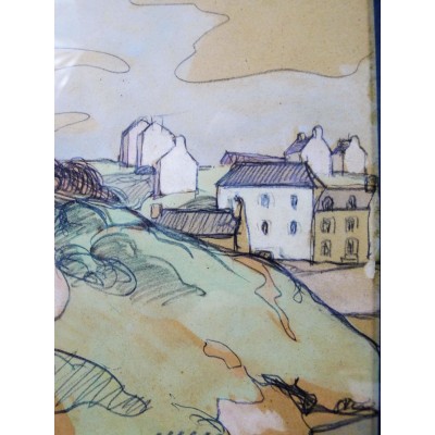  Jules LERAY (1875-1938), LES BARQUES à DOELAN, vers 1920, PASTEL & AQUARELLE.