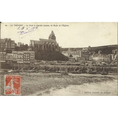 CPA: LE TREPORT, Le Port à marée Basse, Le Quai, Années 1910