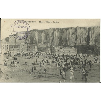 CPA: LE TREPORT, Villas et Falaises, Animée, Années 1910