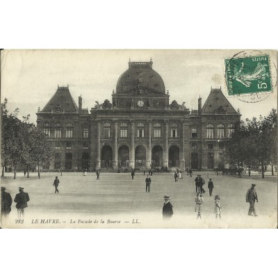 CPA: LE HAVRE, La Façade de la Bourse, années 1900
