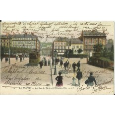CPA: LE HAVRE, Rue de Paris, Hotel de Ville, Animée, Années 1900