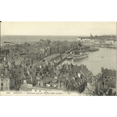 CPA: DIEPPE, Panorama pris de l'Eglise St-Jacques, vers 1900.
