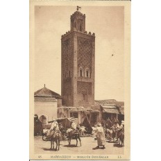 CPA MAROC, ANNEES 1910, MARRAKECH, MOSQUEE BEN-SALAH.