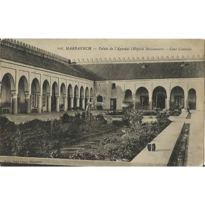 CPA MAROC, ANNEES 1910, MARRAKECH, PALAIS DE l' AGUEDAL (HOPITAL MAISONNAVE).