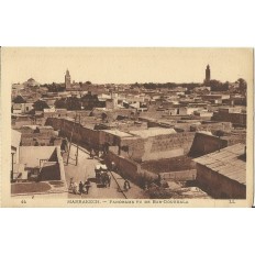 CPA MAROC, ANNEES 1910, MARRAKECH, PANORAMA VU DE BAB-DOUKKALA.