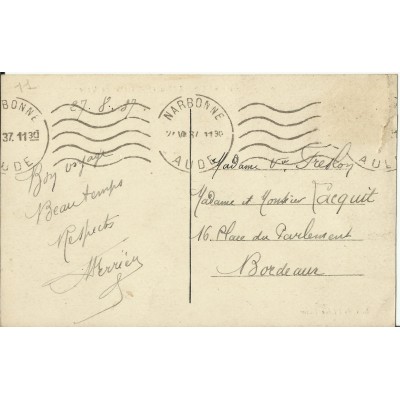 CPA: NARBONNE, L'HOTEL de VILLE, Animé, vers 1930