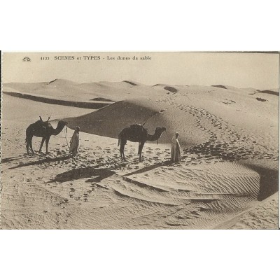 *CPA MAROC, ANNEES 1910, SCENES ET TYPES,LES DUNES DE SABLE.