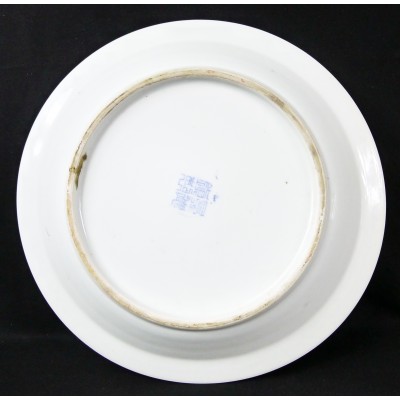 CHINE, GRAND PLAT BLANC/BLEU, PORCELAINE. CHINA, PORCELAIN DISH.