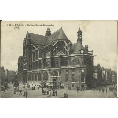 CPA: PARIS, Eglise Saint-Eustache, Animée, vers 1910