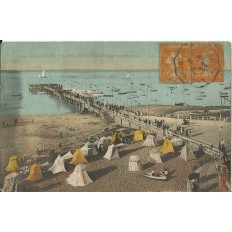 CPA: ARCACHON, La Plage et la Jetée-Promenade, Années 1910.
