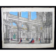 OPTICAL VIEW, XVIIIth. THE FAMOUS THEATER of REGGIO NEAR MODENA.