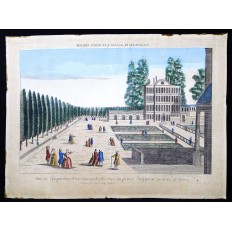 VUE D'OPTIQUE, XVIIIe. MAISON DE PLAISANCE DU PRINCE PHILIPPE, PARME.