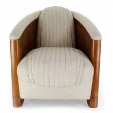 FAUTEUIL CLUB ART-DECO ESPRIT CROISIERE Tissu Beige