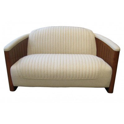 FAUTEUIL CLUB ART-DECO ESPRIT CROISIERE Tissu Beige