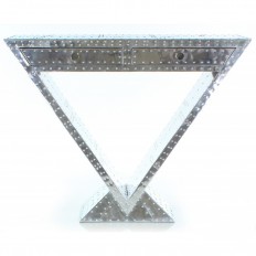 CONSOLE ART-DECO TRIANGULAIRE CARLINGUE ALUMINIUM.