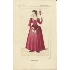 GRAVURE XIXe s. MODE du XVIIe s.ENGRAVING XIXth. FASHION of XVII th. (A)