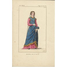 GRAVURE XIXe s. MODE du XIIIe s.ENGRAVING XIXth. FASHION of XIII th. (J)