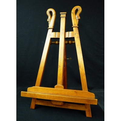 CHEVALET DE PEINTRE EN BOIS, COLS DE CYGNE, CREMAILLERE