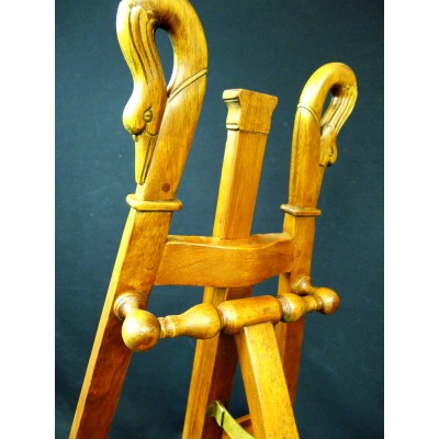 PAINTER EASEL in WOOD, SWAN HEADS, Adjustable height