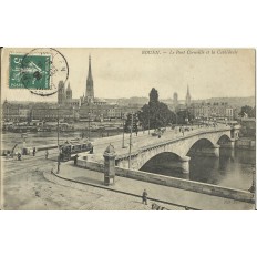 CPA: ROUEN, Pont Corneille, Cathédrale, années 1900