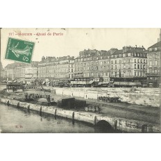 CPA: ROUEN, Quai de Paris (Cie Gle Navigation), années 1900