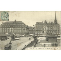 CPA - ROUEN, Pont Boieldieu & Palais des Arts- Années 1900
