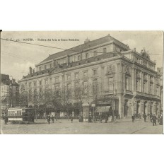 CPA - ROUEN, Théatre des Arts, Cours Boieldieu, Animé- Années 1910