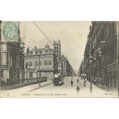 CPA - ROUEN, Perspective rue Jeanne-d'arc - vers 1900