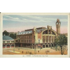CPA - ROUEN, La Nouvelle Gare, rue Verte - Années 1930