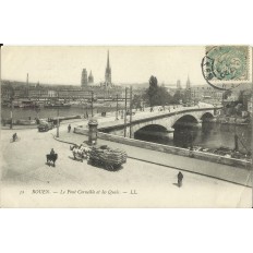 CPA - ROUEN, Le Pont Corneille et les Quais - vers 1900