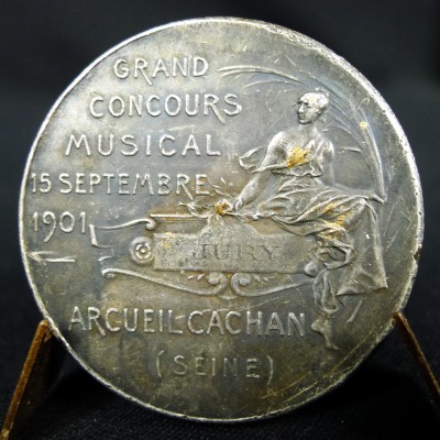 MEDAILLE BRONZE, H.NAUDE sc. CONCOURS MUSICAL 1901, ARCUEIL-CACHAN (SEINE).