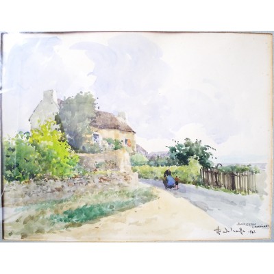  Henri-Alexis SCHAEFFER (1900-1975), SARZEAU, AQUARELLE.