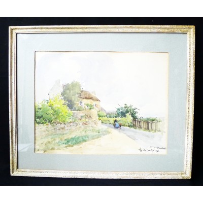  Henri-Alexis SCHAEFFER (1900-1975), SARZEAU, AQUARELLE.